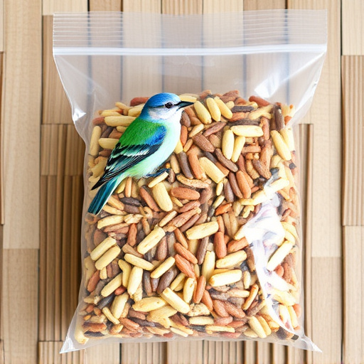 Wild bird seed mix in packaging