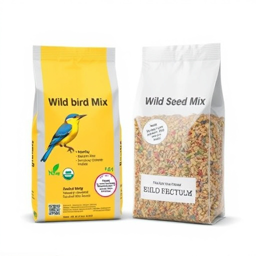 Wild bird seed mix in packaging