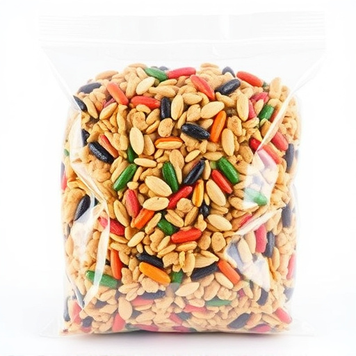 Wild bird seed mix in packaging