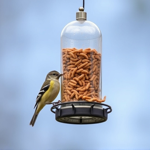 Bird feeder filled with mealworms only