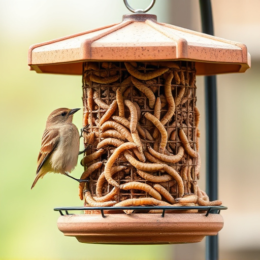 Bird feeder filled with mealworms only
