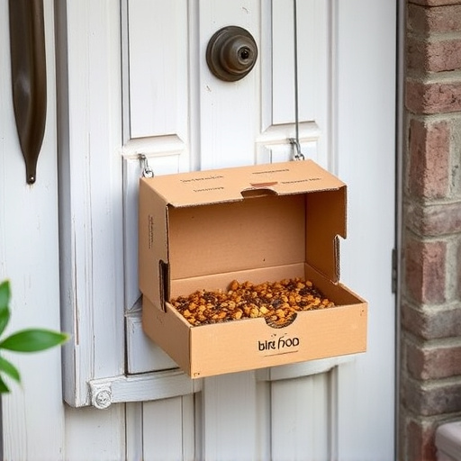 Bird food box left at front door