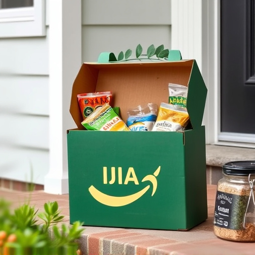 Bird food delivery box on doorstep