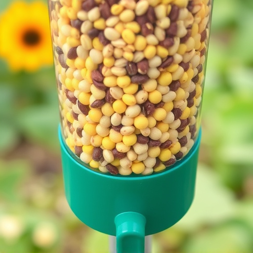 Clean sunflower hearts in seed dispenser