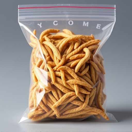 Clear bag of dried mealworms UK