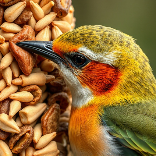Close-up of wild bird food selection