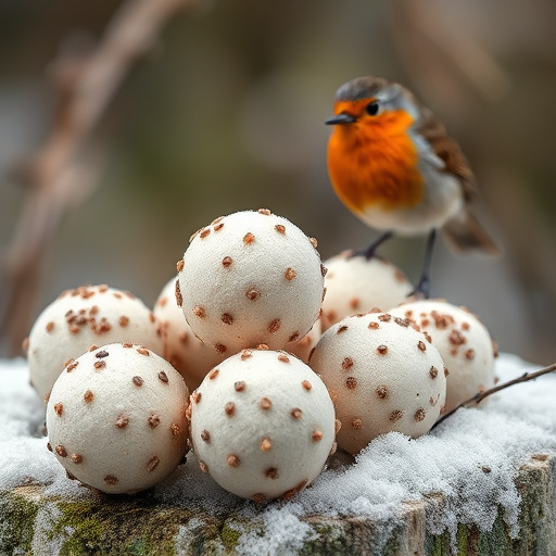Fat balls placed near robin perch