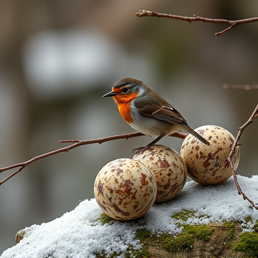 Fat balls placed near robin perch