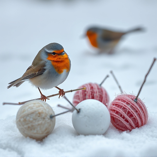Fat balls placed near robin perch