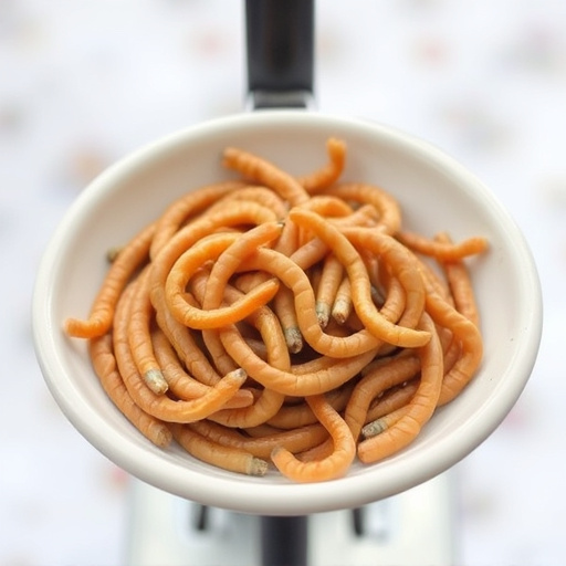 Mealworms served in low bird feeder