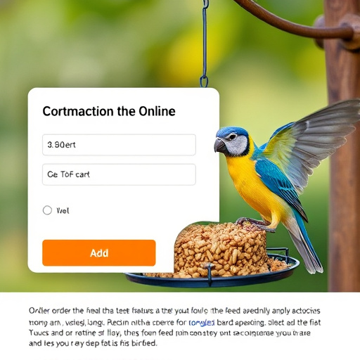 Online order confirmation for bird feed