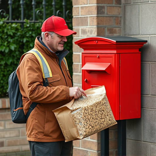 Postman delivering wild bird food parcel