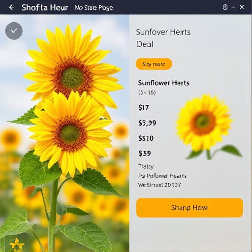 Product page showing sunflower hearts deal