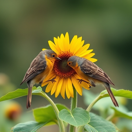 Robins pecking at sunflower heart mix