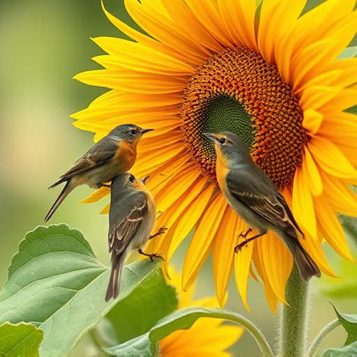 Robins pecking at sunflower heart mix