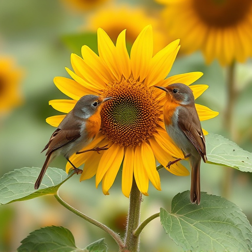 Robins pecking at sunflower heart mix