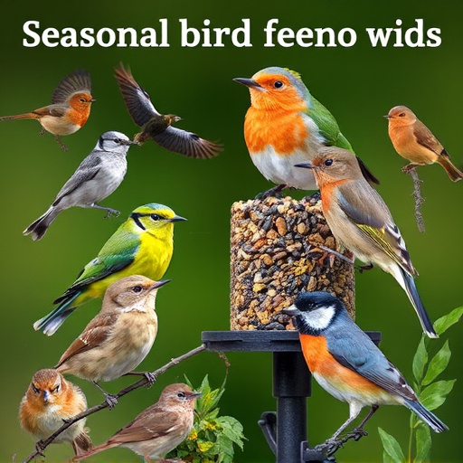 Seasonal bird feeding guide with UK birds