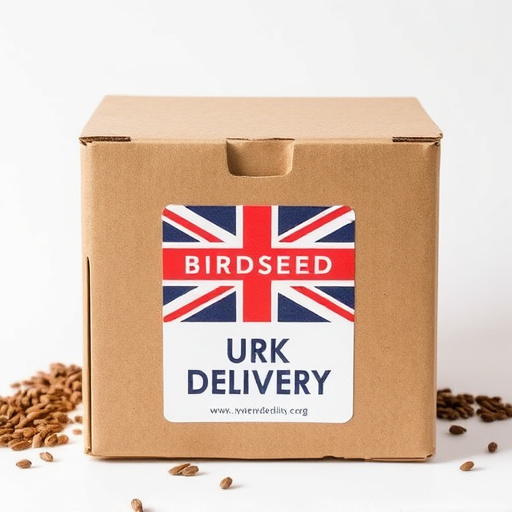 UK delivery box with bird seed label