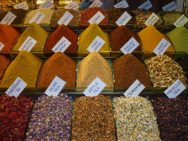 Variety of seeds in bulk display