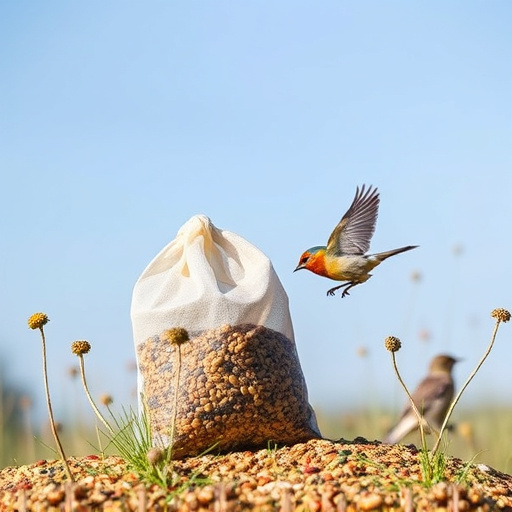 Wild bird seed in eco-friendly bag