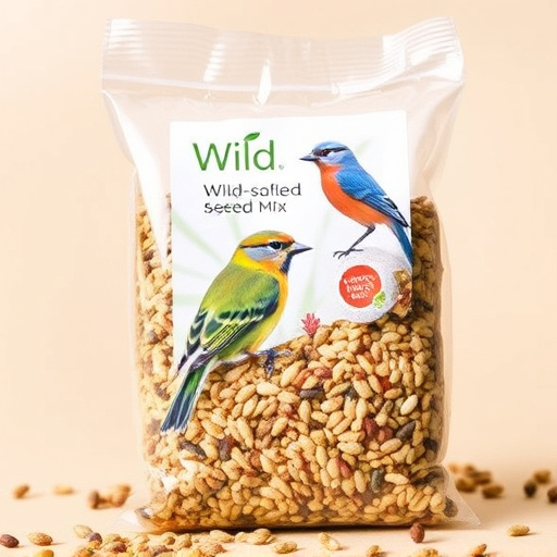 Wild bird seed mix in packaging