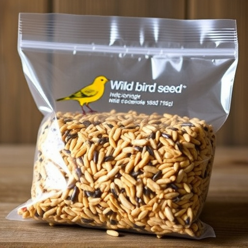 Wild bird seed mix in packaging