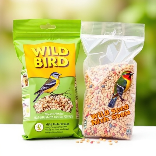 Wild bird seed mix in packaging