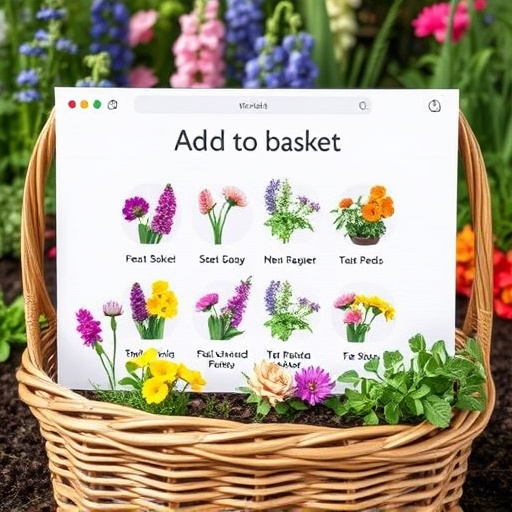 Add-to-basket screen with seed varieties