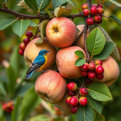 Apples and berries left for birds