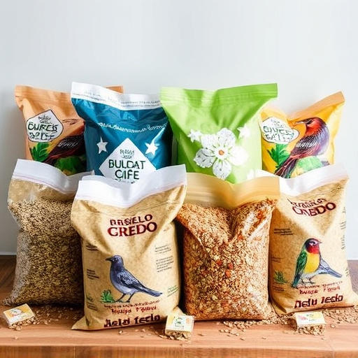 Assorted bird seed bags ready shipment