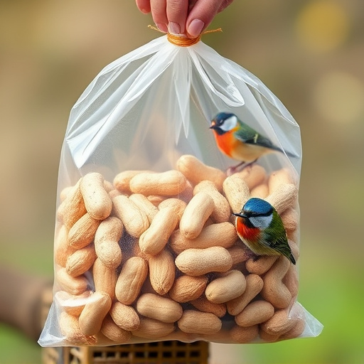 Bag of peanuts for wild birds