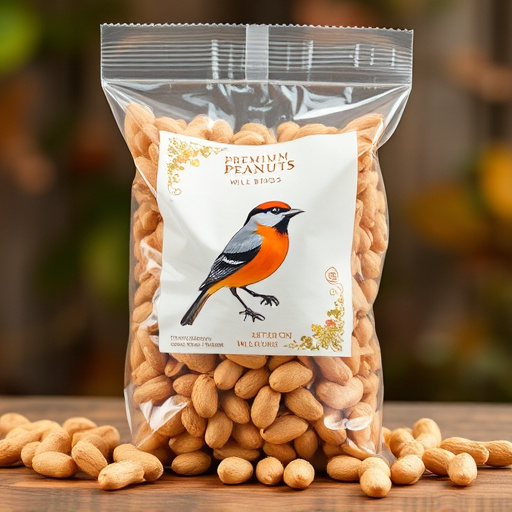 Bag of premium peanuts for wild birds