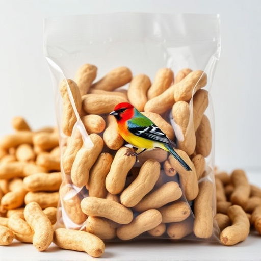 Bag of premium peanuts for wild birds