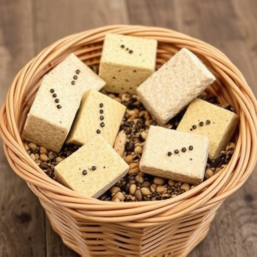Basket with suet blocks and seed mix