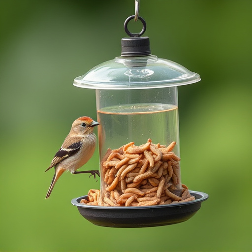Bird feeder filled with mealworms only