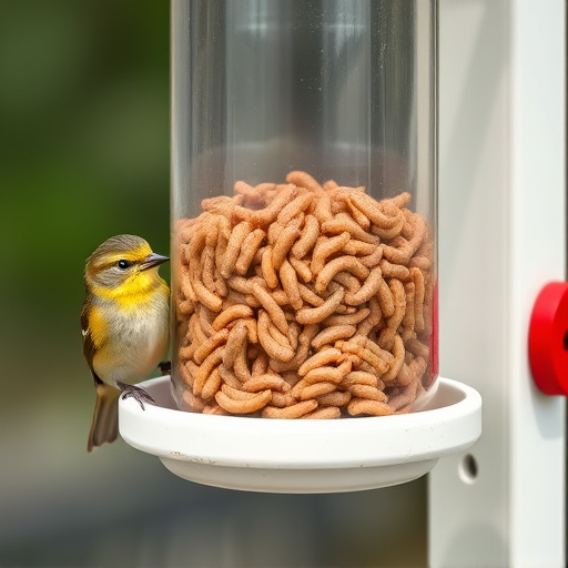 Bird feeder filled with mealworms only