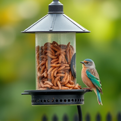 Bird feeder filled with mealworms only