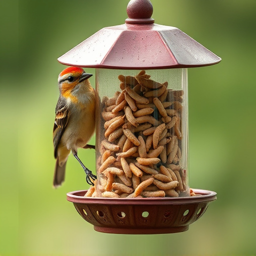 Bird feeder filled with mealworms only
