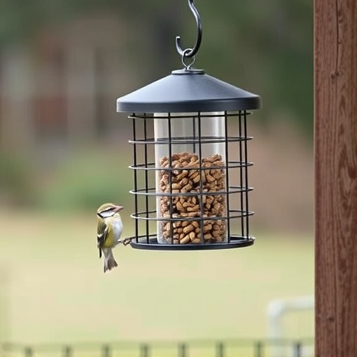 Bird feeder hanging with squirrel proof cage