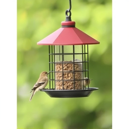 Bird feeder hanging with squirrel proof cage