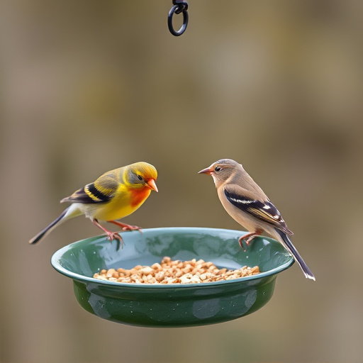 Bird feeding bowl with no wheat food