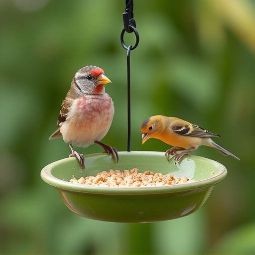 Bird feeding bowl with no wheat food