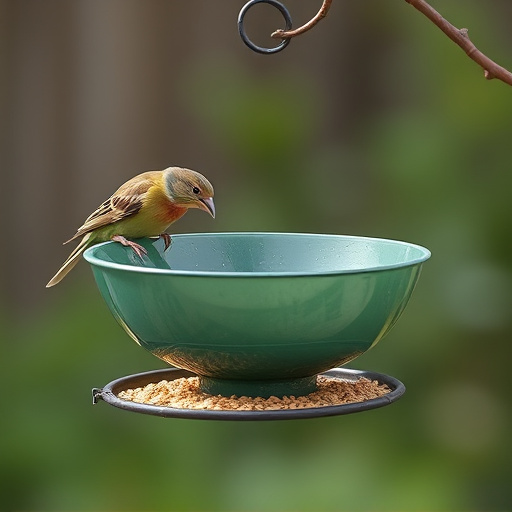 Bird feeding bowl with no wheat food
