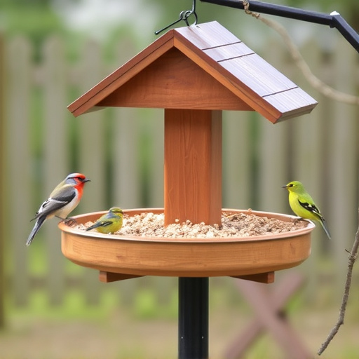Bird feeding station with seed trays