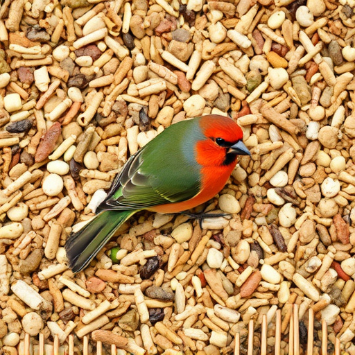 Bird seed pile with natural textures