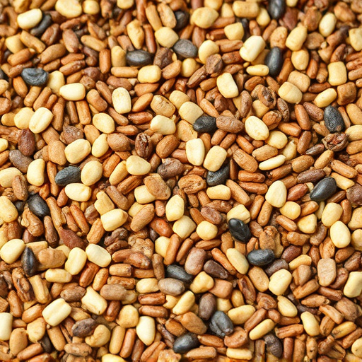 Bird seed pile with natural textures