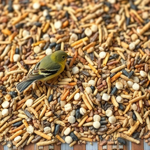 Bird seed pile with natural textures