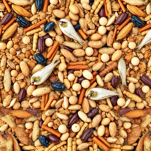 Bird seed pile with natural textures