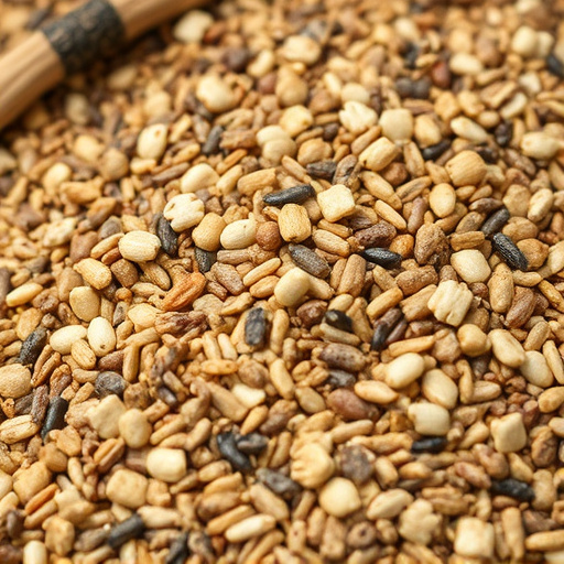 Bird seed pile with natural textures