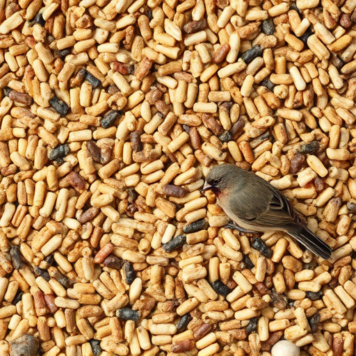 Bird seed pile with natural textures